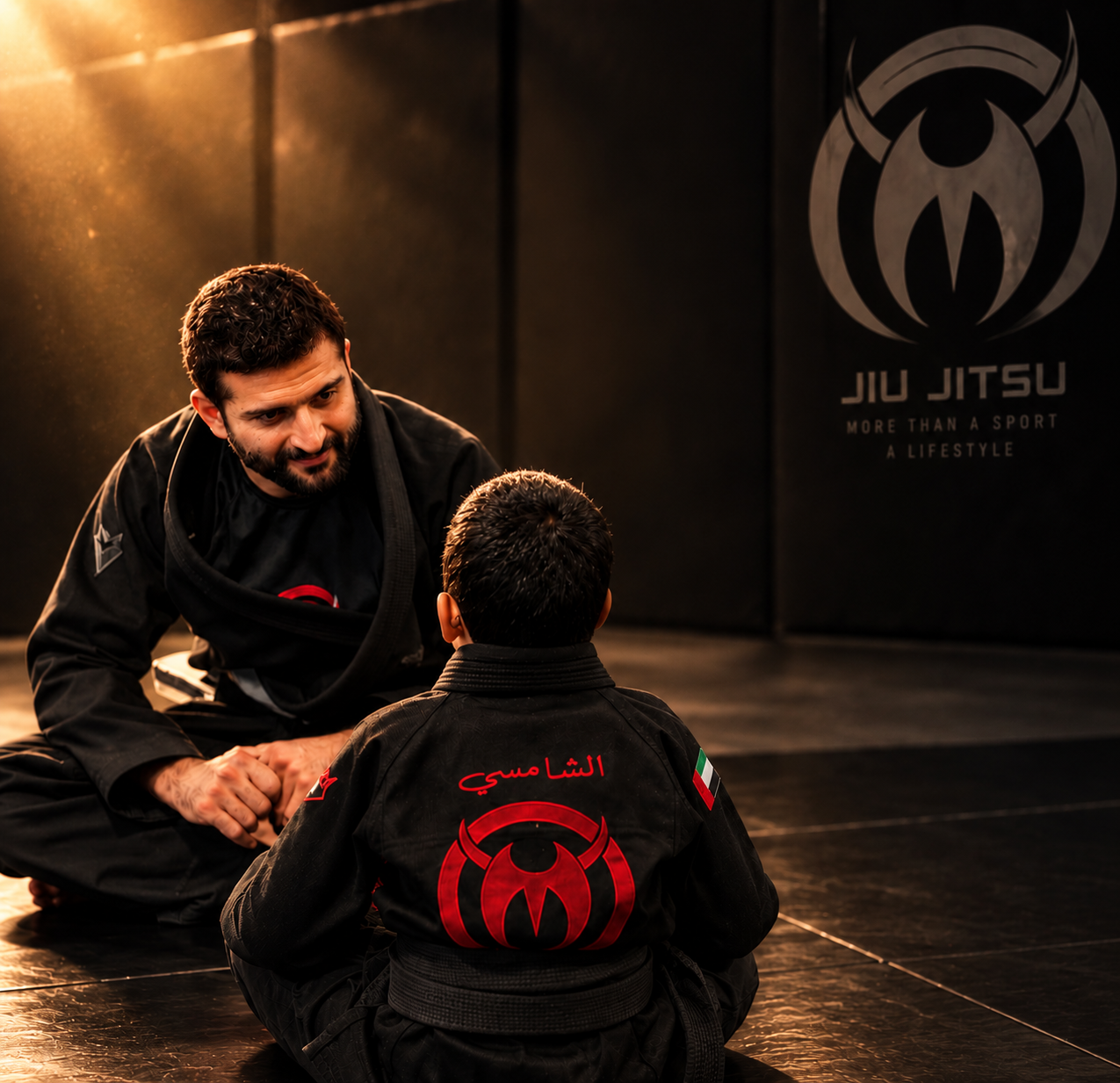 His coach guiding Ahmad Alshamsi during training
